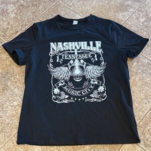 SHEIN Black Nashville Tennessee Tee